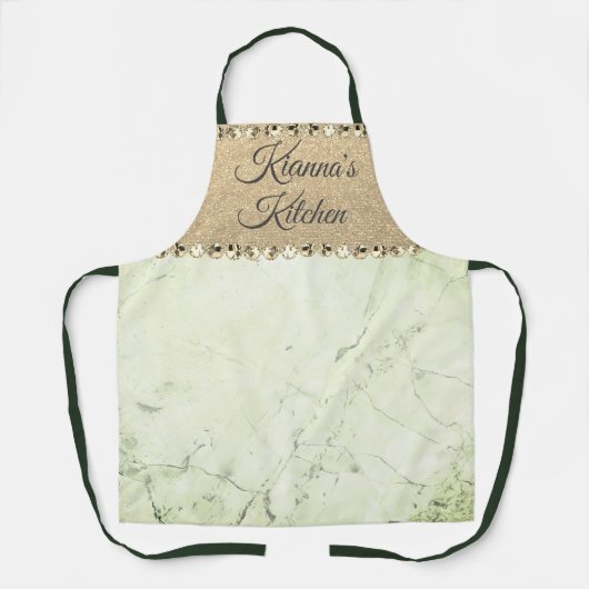 Green Marble Diamond Bling Schort (Voorkant)