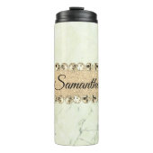 Green Marble Diamond Bling Thermosbeker (Voorkant)