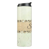 Green Marble Diamond Bling Thermosbeker (Gedraaid links)