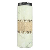 Green Marble Diamond Bling Thermosbeker (Achterkant)