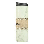 Green Marble Diamond Bling Thermosbeker (Geroteerd rechts)