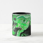 Green Marble Digital Fluid Art Fancy Mok (Midden)