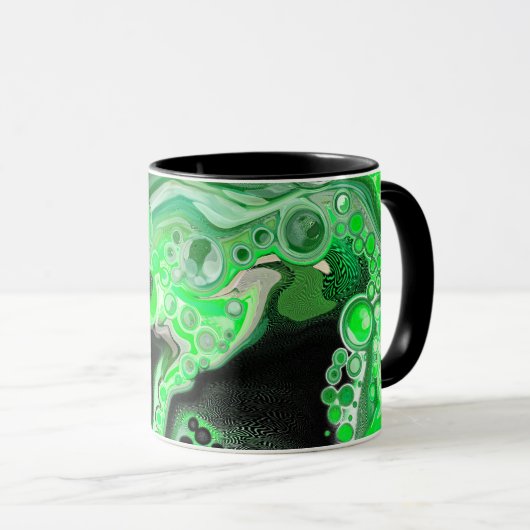 Green Marble Digital Fluid Art Fancy Mok (Voorkant rechts)