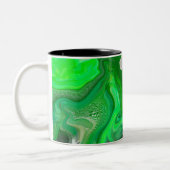 Green Marble Digital Fluid Art Fancy Tweekleurige Koffiemok (Links)