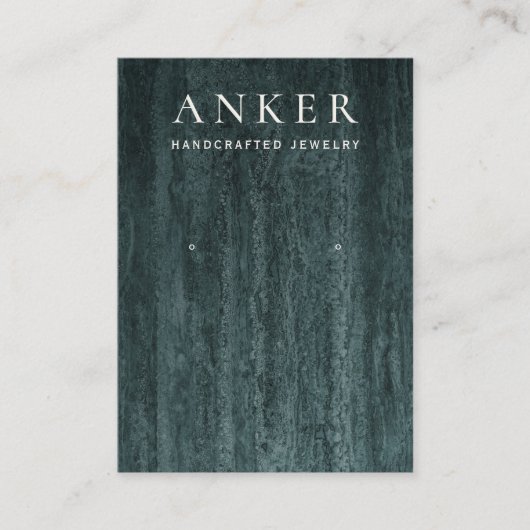 Green Marble Earring Jewelry Display Visitekaartje (Voorkant)
