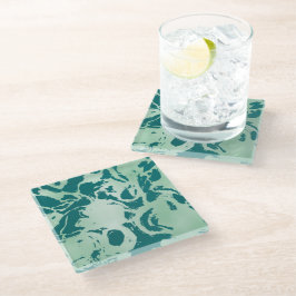 Green Marble Glazen Onderzetter