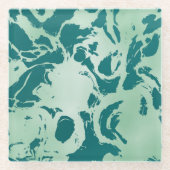 Green Marble Glazen Onderzetter (Voorkant)