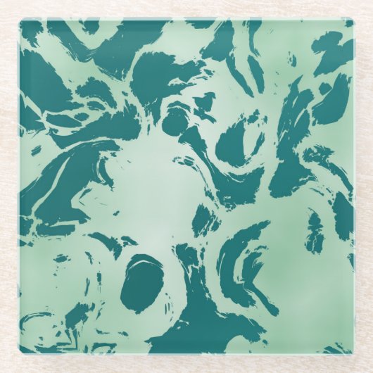 Green Marble Glazen Onderzetter (Voorkant)