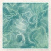 Green Marble Glazen Onderzetter (Voorkant)