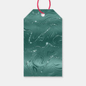Green Marble Gold Glitter-kerstboom Cadeaulabel (Achterkant)