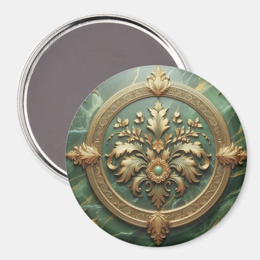 Green Marble Gold Trim Magneet (Voorkant / Achterkant)