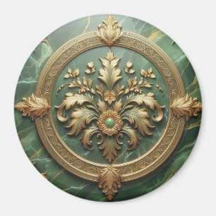 Green Marble Gold Trim Magneet