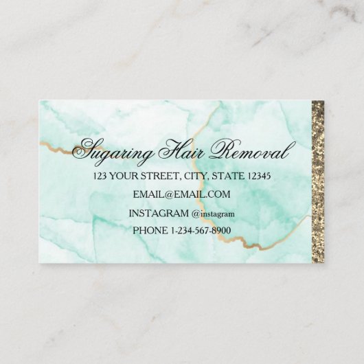 Green Marble Leafs Classic Visitekaartje (Achterkant)