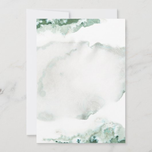 Green Marble Ombre Gold Lijst Unisex Birthday Kaart (Achterkant)