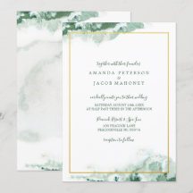 Green Marble Ombre Gold Lijst Wedding