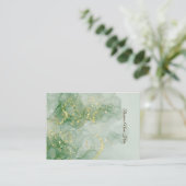 Green Marble Store Earring Display Card Visitekaartje (Staand voorkant)