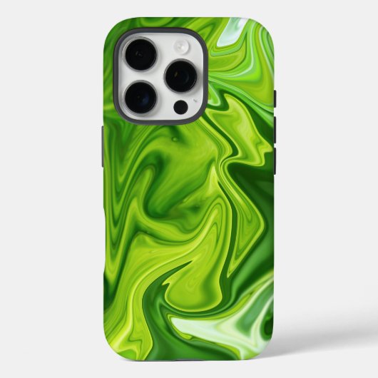 Green Marble Swirl Abstract Phone Case (Achterkant)