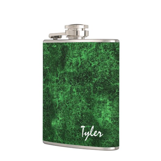 GREEN MARBLE Texture Custom Name Flask v13 Heupfles (Links)