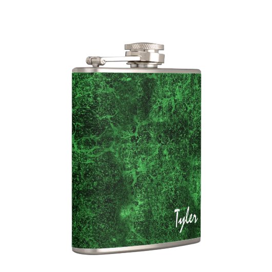 GREEN MARBLE Texture Custom Name Flask v13 Heupfles (Rechts)