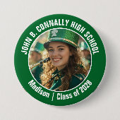 Green Marching Band Foto High School Spirit Ronde Button 7,6 Cm (Voorkant)