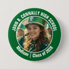 Green Marching Band Foto High School Spirit Ronde Button 7,6 Cm