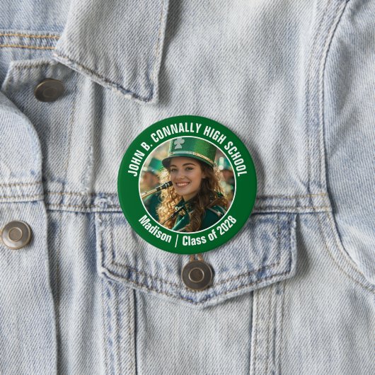 Green Marching Band Foto High School Spirit Ronde Button 7,6 Cm (In situ)