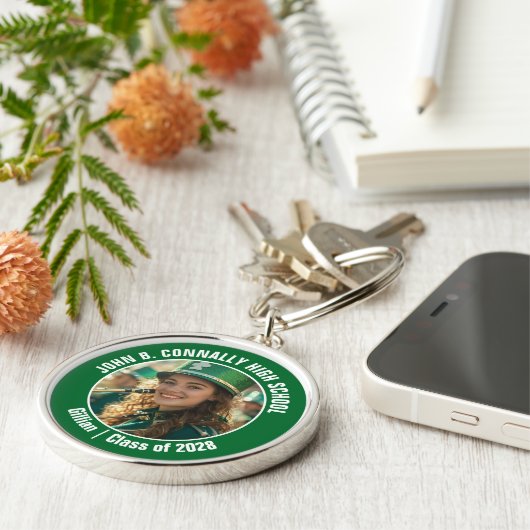 Green Marching Band Foto High School Spirit Sleutelhanger (Zijkant)