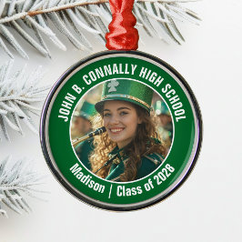 Green Marching Band Foto Middelbare School Kerstmi Metalen Ornament