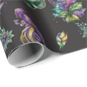 Green Mardi Gras Mask Cadeaupapier (Rol Hoek)