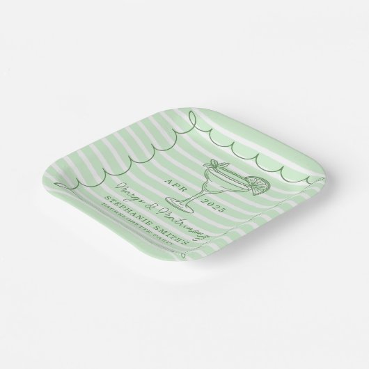 Green Margs and Matrimony Bachelorette Party  Papieren Bordje (Gebogen)
