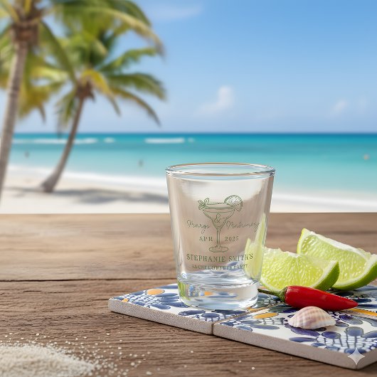 Green Margs and Matrimony Bachelorette Party  Shot Glas