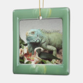 Green Marked Lucite Modern Lijst SQUARE Keramisch Ornament (Links)