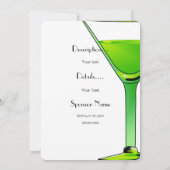 Green Martini Cocktails Invitation Sjabloon Kaart (Achterkant)