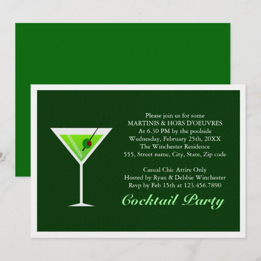 Green Martini Kaart (Voorkant / Achterkant)