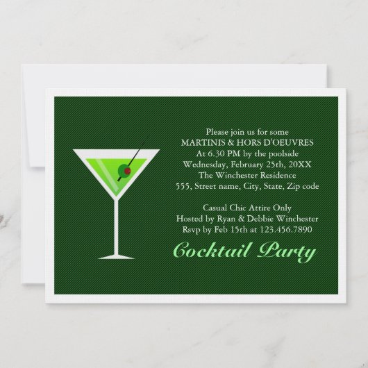 Green Martini Kaart (Voorkant)