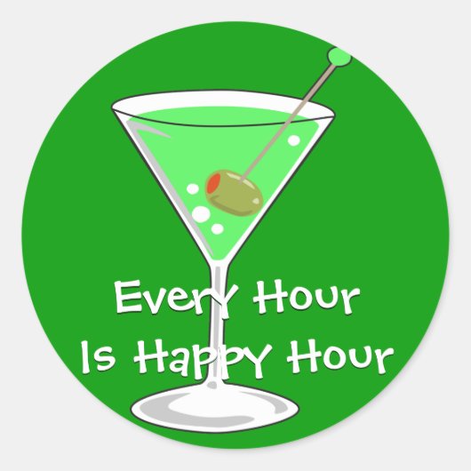 Green Martini Sticker (Voorkant)