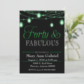 Green Mason Jars 40e verjaardagsfeestje Uitnodigen Kaart (Staand voorkant)