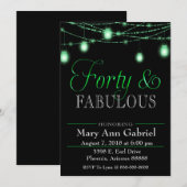 Green Mason Jars 40e verjaardagsfeestje Uitnodigen Kaart (Voorkant / Achterkant)