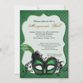 Green Masquerade Bal Kostuum Halloween Kaart (Voorkant)