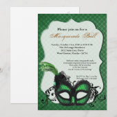 Green Masquerade Bal Kostuum Halloween Kaart (Voorkant / Achterkant)