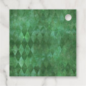 Green Masquerade Corset en Harlequin Pattern Bedankjes Labels (Achterkant)