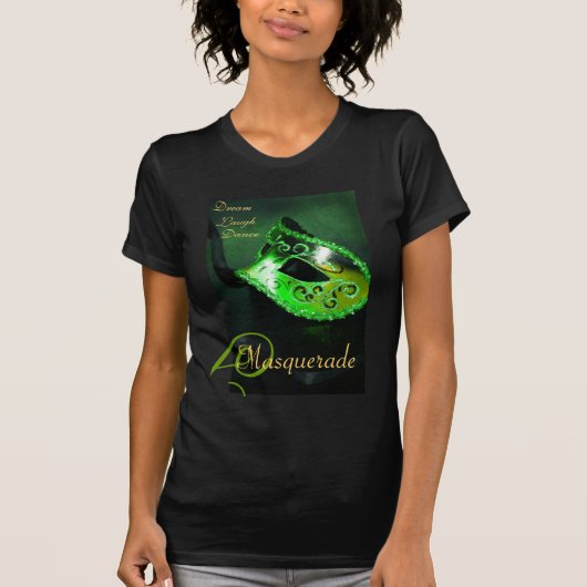 Green Masquerade Mask Dames Halloween T-Shirt (Voorkant)