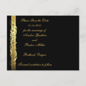 Green Masquerade Mask Save the Date Briefkaart (Achterkant)