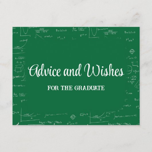 Green Math Graduation Party Advice for Graduate Informatiekaartje (Voorkant)