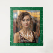 Green Math Handwritten Script Photo Graduation  Wandkleed (Voorkant)