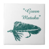 "Green Matuka" gestroomlijnde forel vliegende tege Tegeltje (Voorkant)