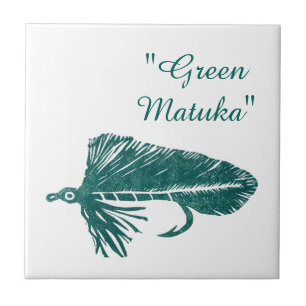"Green Matuka" gestroomlijnde forel vliegende tege Tegeltje
