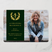 Green MD Asclepius Afstuderen Foto Aankondiging (Voorkant)