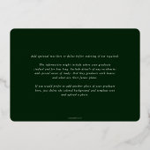 Green MD Asclepius Afstuderen Foto Aankondiging (Achterkant)