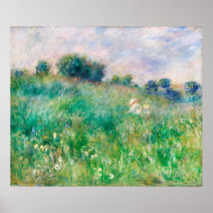 Green Meadow door Renoir Impressionist Painting Poster
